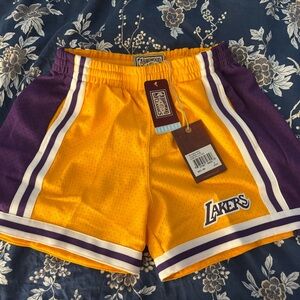 Mitchell & Ness Lakers Gold and Purple Shorts